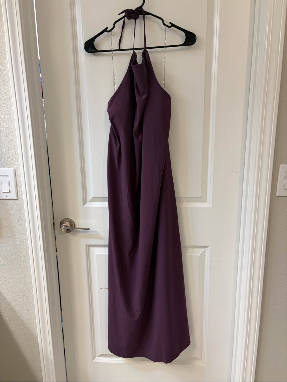 Beyond Yoga Halter Maxi Dress in Deep Plum